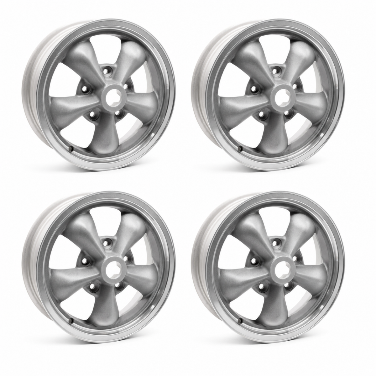 Group 4 TT 1550/1560 Blasted/Clear Alloy Wheel Set, 15" 5x130