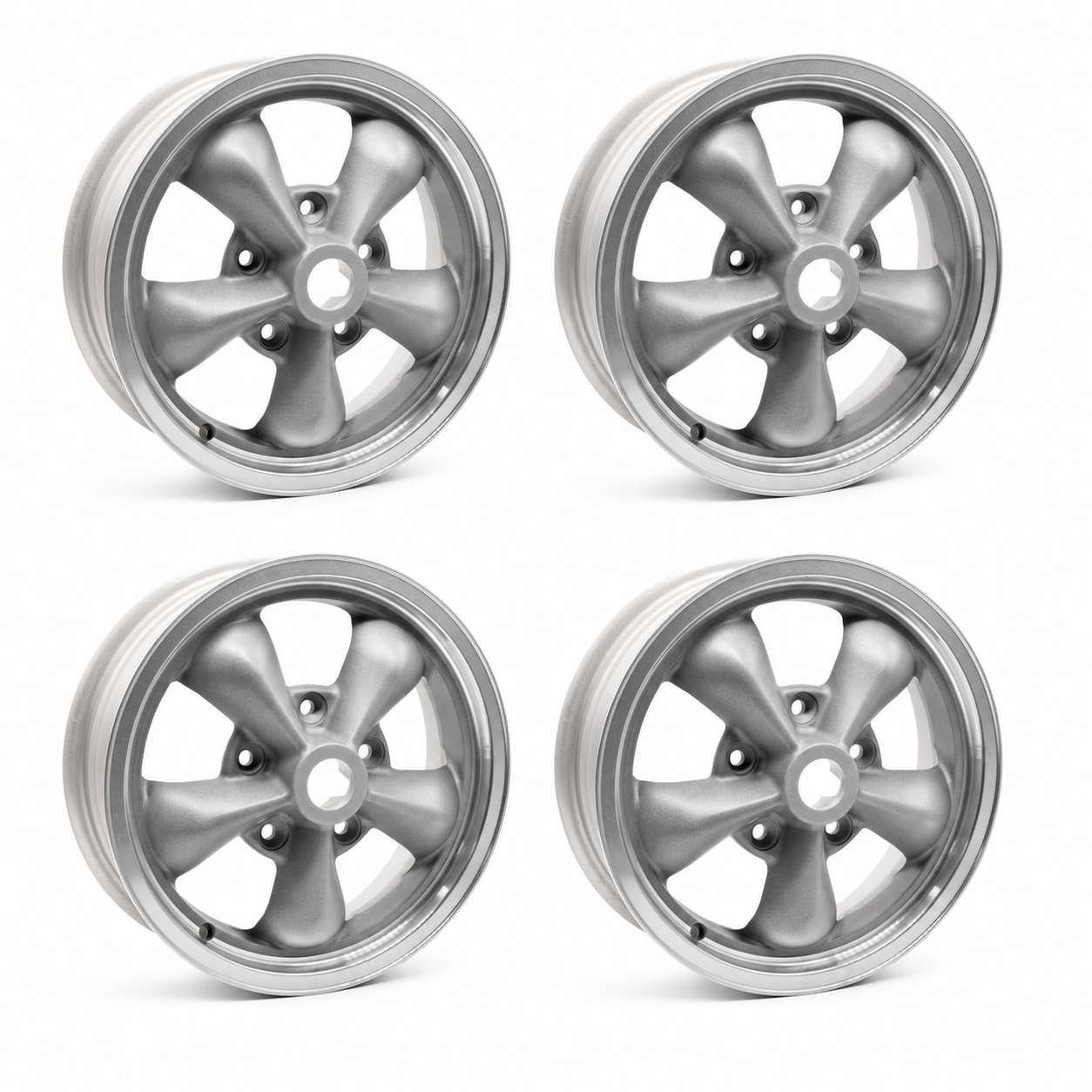 Group 4 TT 1550/1560 Blasted/Clear Alloy Wheel Set, 15" 5x130