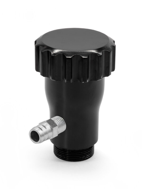 Billet Oil Filler Neck, with breather, Black Anodised