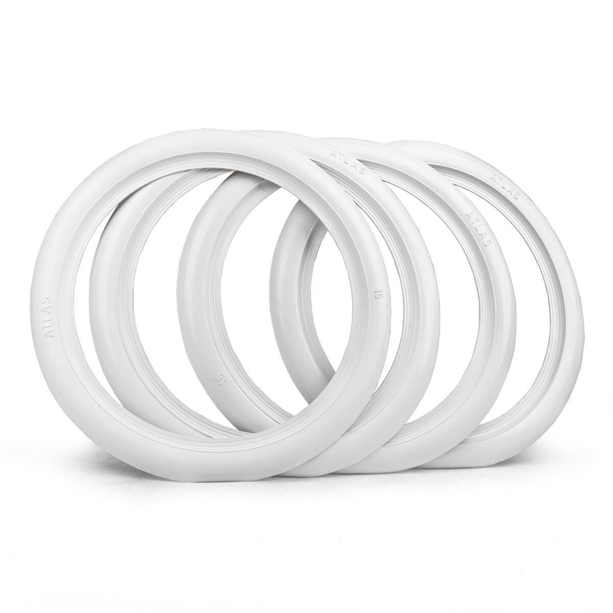 15" Whitewall Tyre Toppers, (Set of 4)