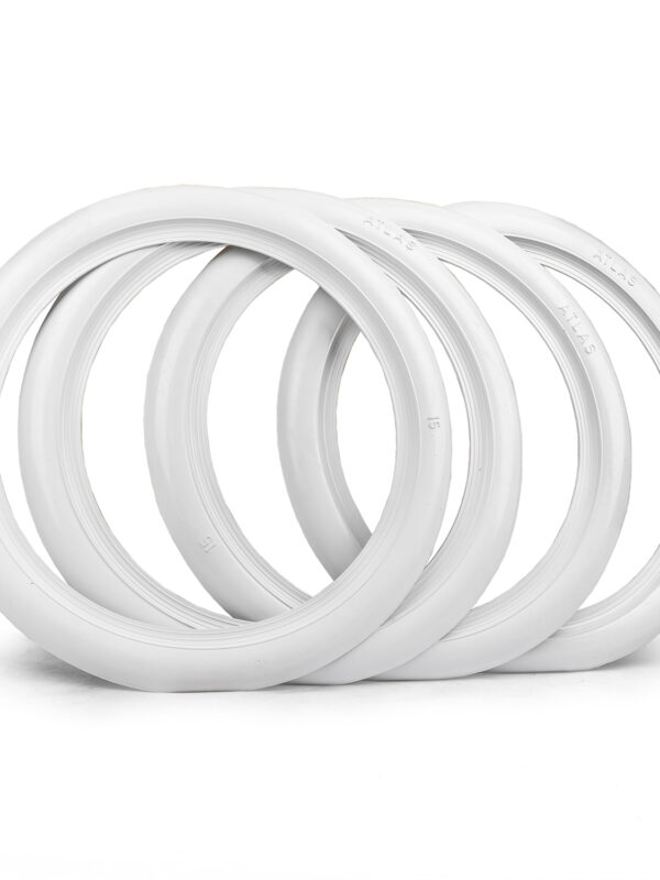 15" Whitewall Tyre Toppers, (Set of 4)