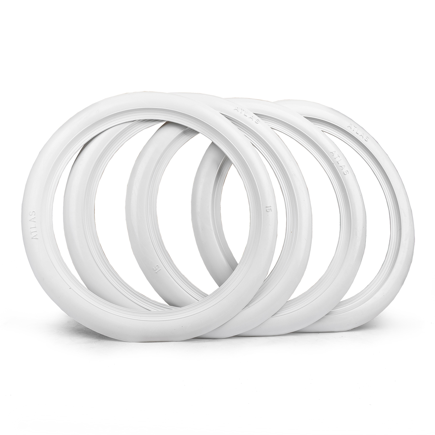 15" Whitewall Tyre Toppers, (Set of 4)