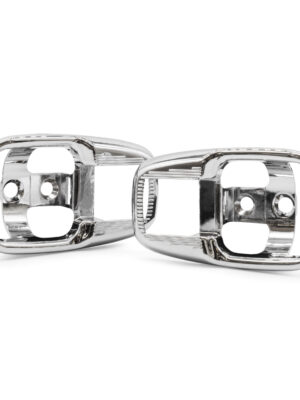 Chrome Door Inner Handle Escutcheon, for Single Lever Handles, Pair