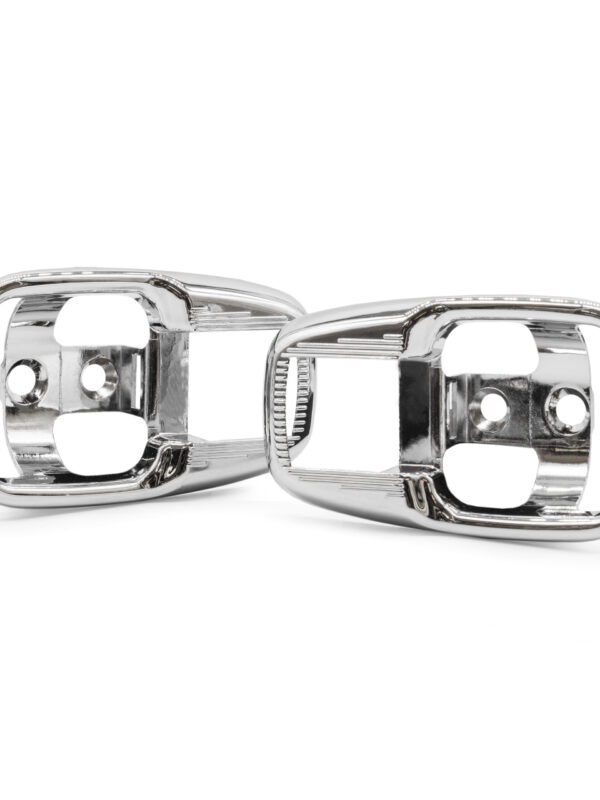 Chrome Door Inner Handle Escutcheon, for Single Lever Handles, Pair