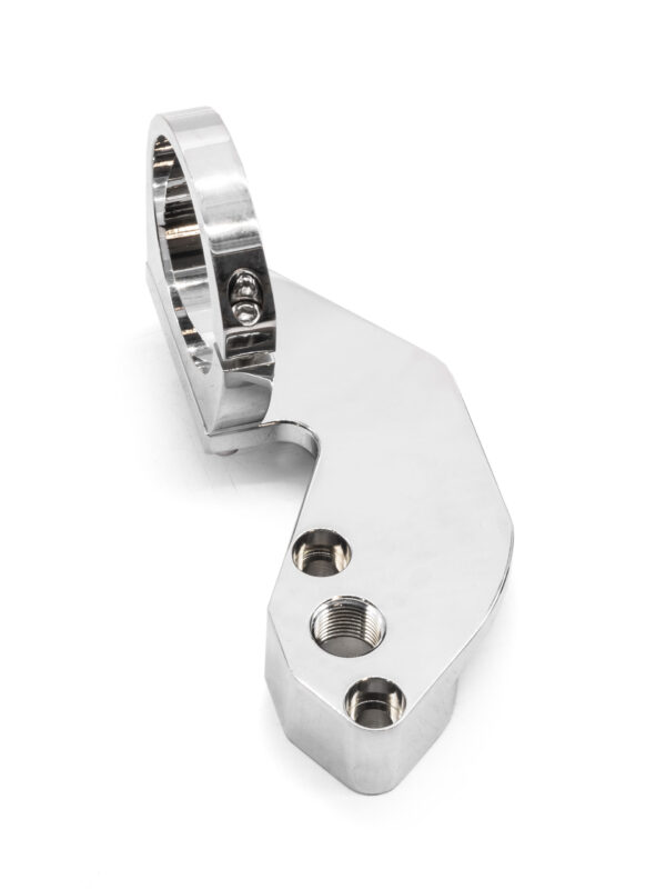 Chrome Billet Fuel Pump Block Off w Coil Clamp