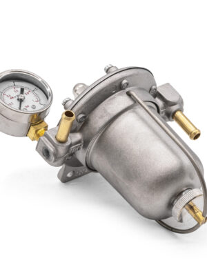 Malpassi 85mm Competition Filter King Fuel Pressure Regulator with Gauge, 8mm Unions, Alloy Bowl
