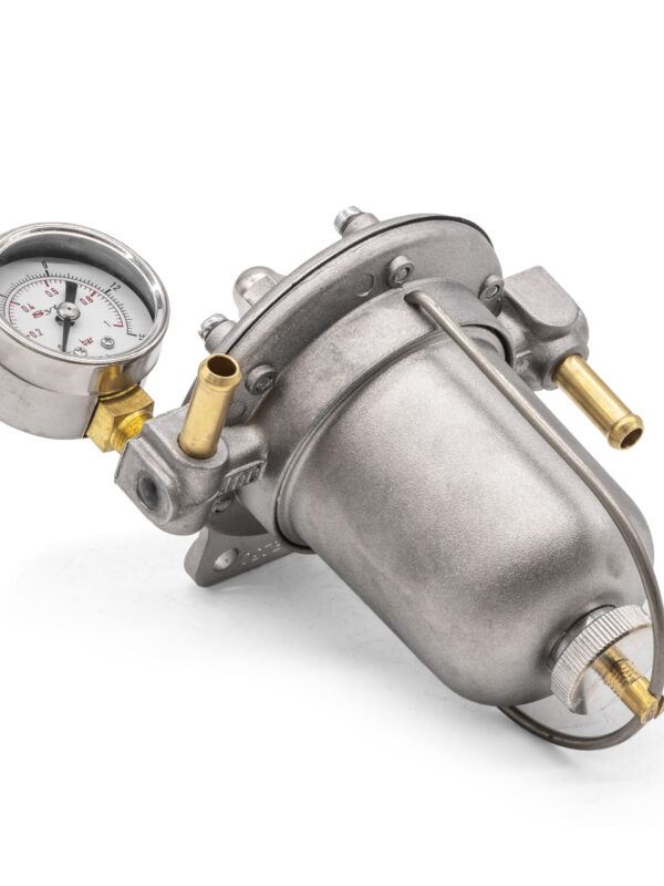 Malpassi 85mm Competition Filter King Fuel Pressure Regulator with Gauge, 8mm Unions, Alloy Bowl