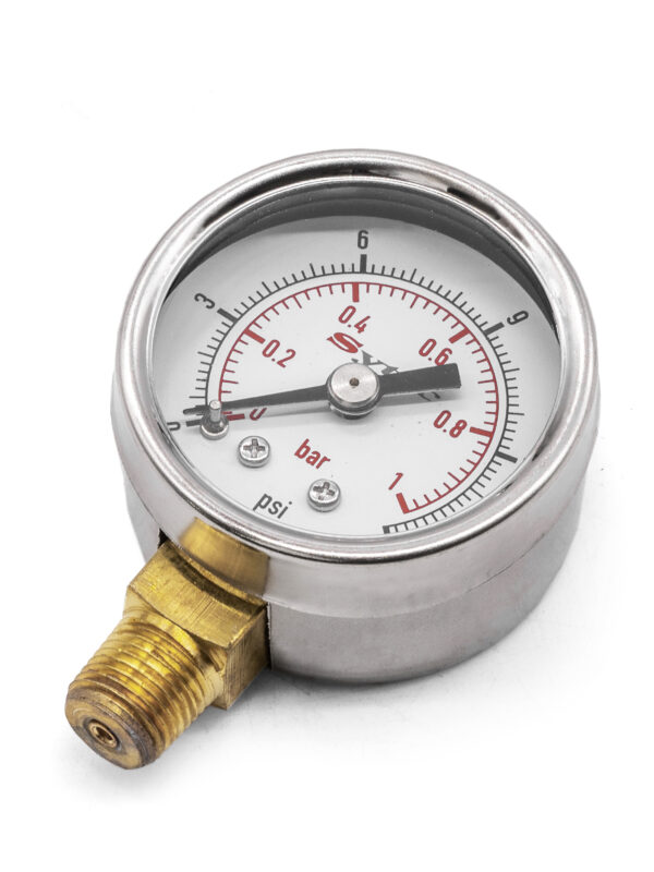 Malpassi Fuel Pressure Gauge 0-15 PSI, 1/8" NPT
