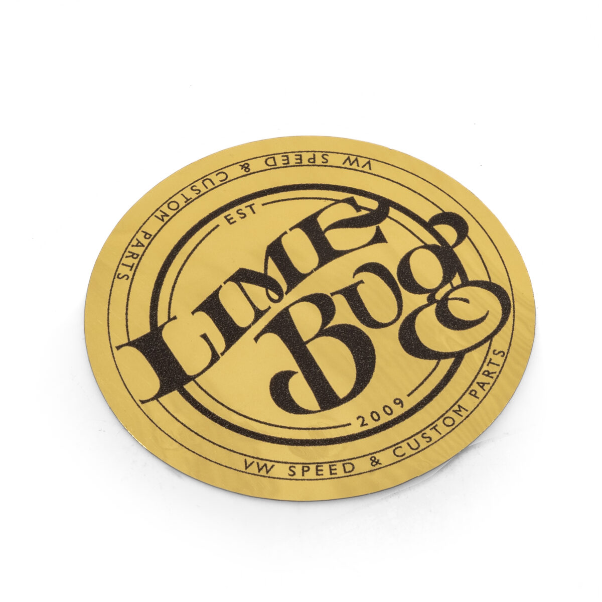 Limebug VW Classic Gold 2.5" Round Sticker / Decal