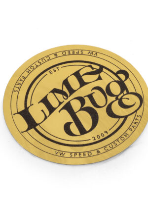 Limebug VW Classic Gold 2.5" Round Sticker / Decal