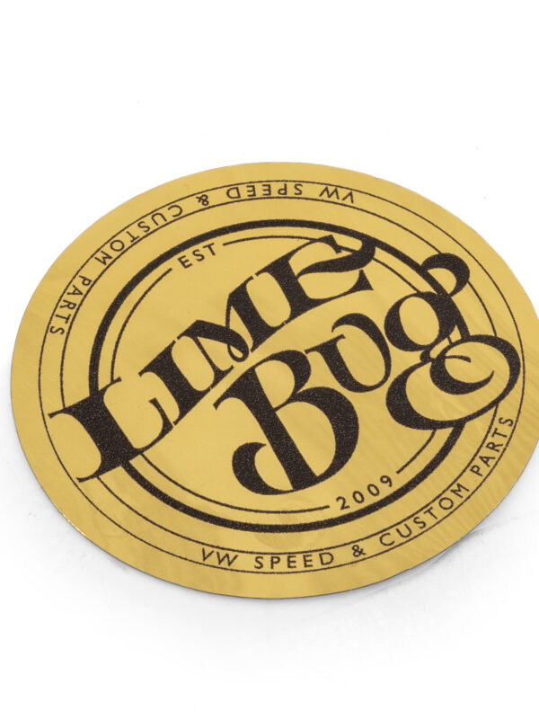 Limebug VW Classic Gold 2.5" Round Sticker / Decal