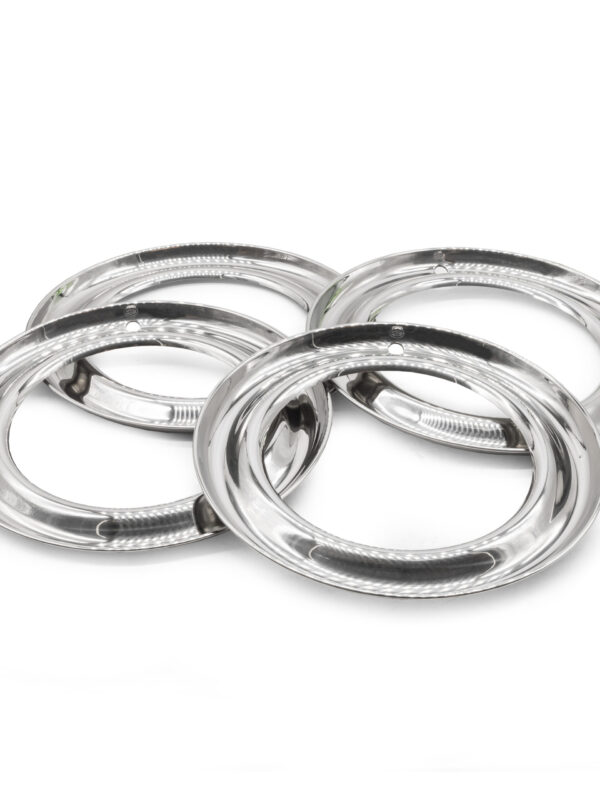 15" Stainless Steel Beauty Trim Ring, Set of 4