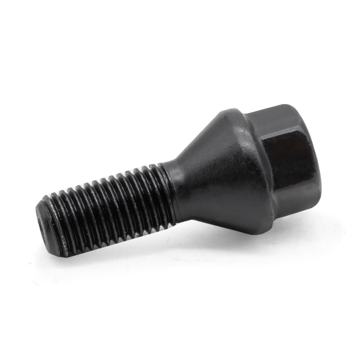 M12x1.5 Black Tapered Wheel Bolt 27mm