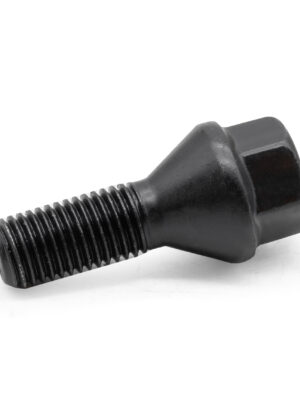 M12x1.5 Black Tapered Wheel Bolt 27mm