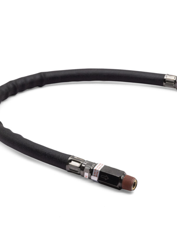 Viair 24" Long Stainless Steel 3/8" Black Sleeve Braided Leader Hose w/ Check Valve