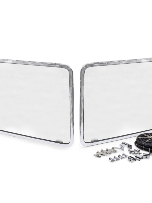 1955-67 Split Screen Chrome Front Safari Windows, Pair