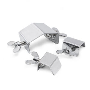 1955-67 Split Screen Chrome Centre Mount & Outer Body Brackets, for Front Safari Window