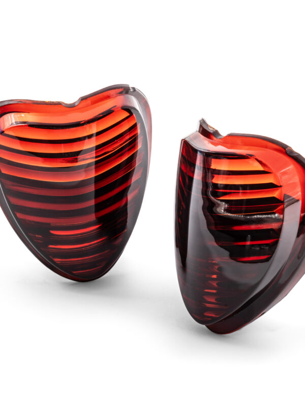 1952-55 Beetle "Heart" Taillight Upper Lenses Hella, Pair