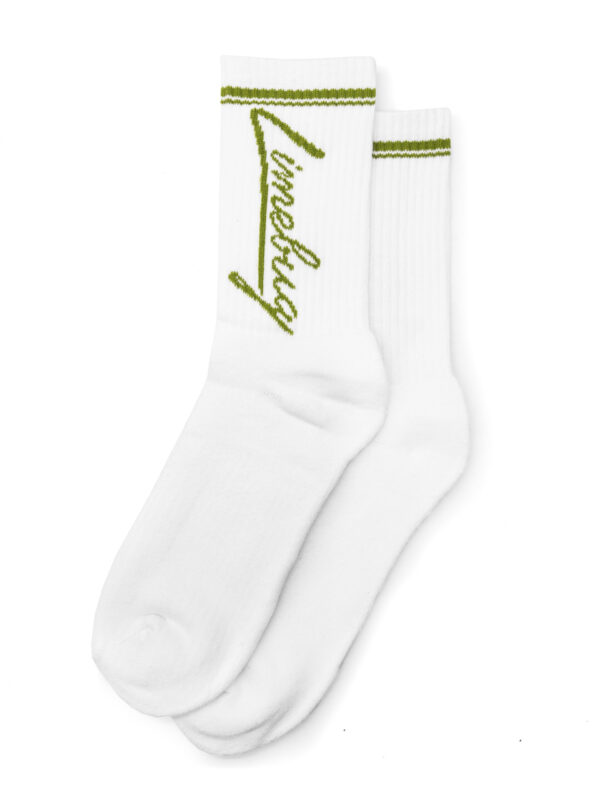 Limebug Official High Crew Socks, White