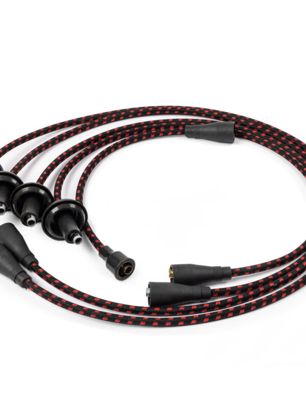Type 1 009 / 034 Black Vintage Cotton Wrapped 7mm HT Ignition Leads