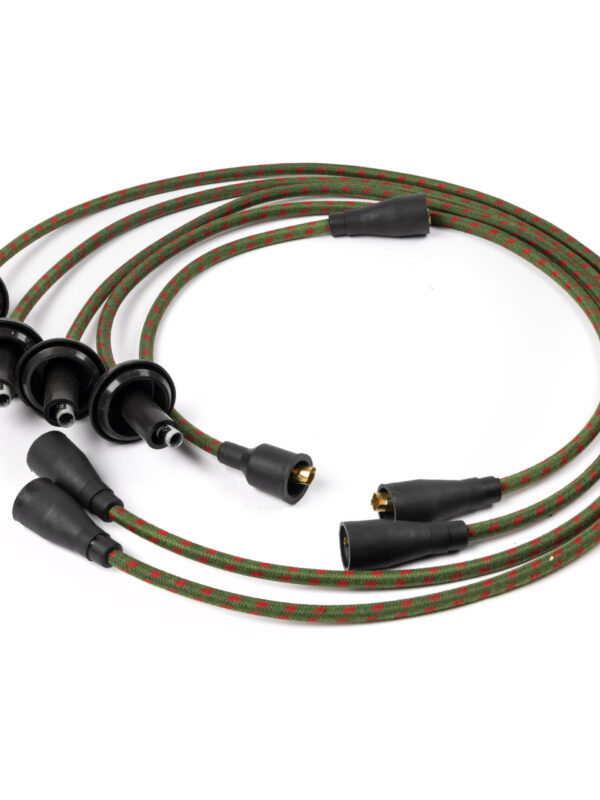 Type 1 009 / 034 Green Vintage Cotton Wrapped 7mm HT Ignition Leads