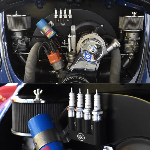 Flat 4 Billet Black Spark Plug Holder, 14x1.5 Plugs - Image 2