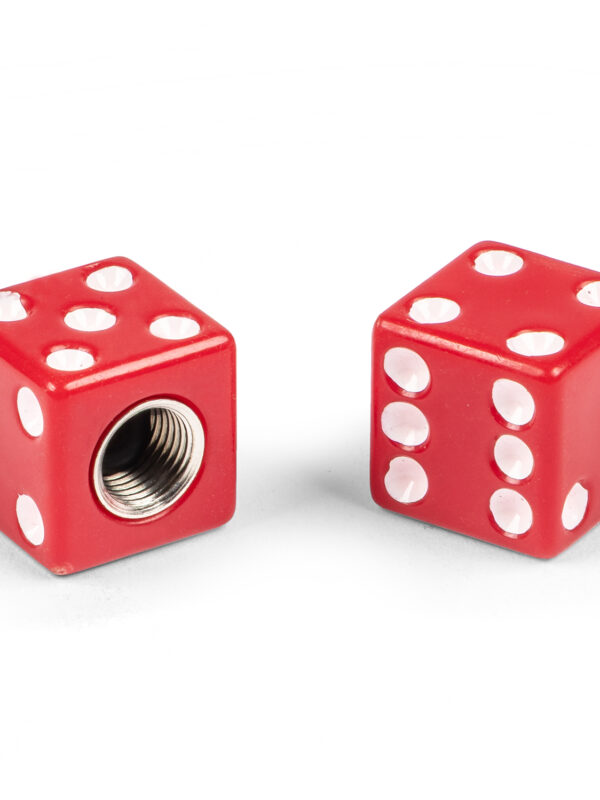 Red Dice Valve Caps, Pair