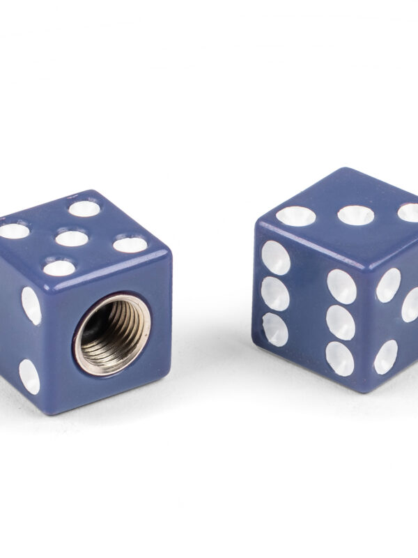 Blue Dice Valve Caps, Pair