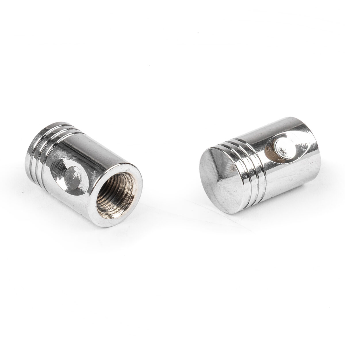 Chrome Piston Valve Caps, Pair