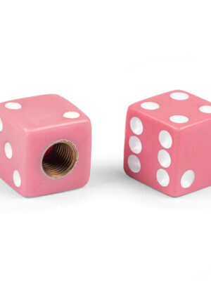 Mooneyes Pink Dice Valve Caps, Pair