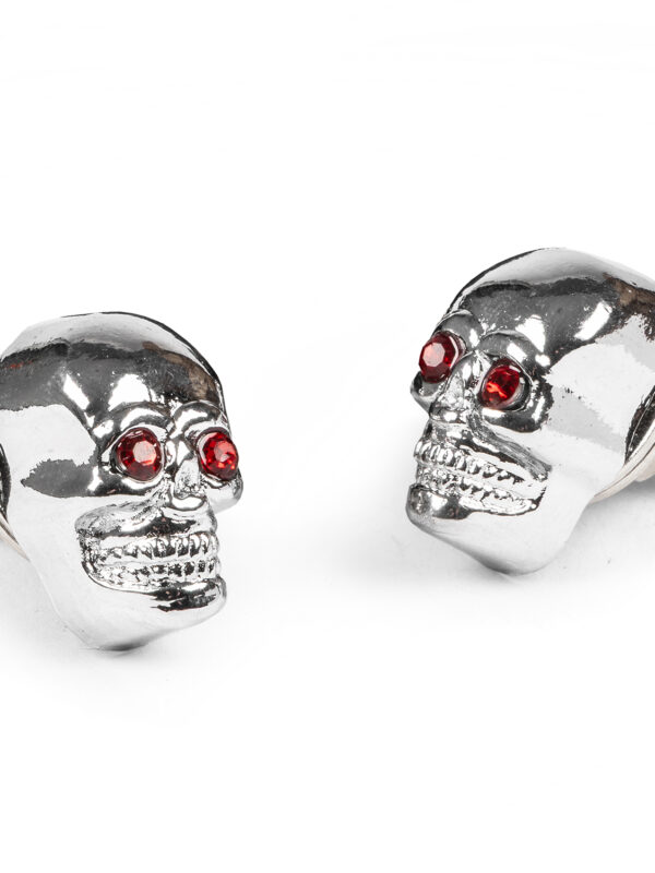 Chrome Skull Number License Plate Bolts, Pair