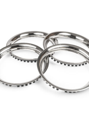 15" Polished Stainless Steel Beauty Ring Trim, Set of 4
