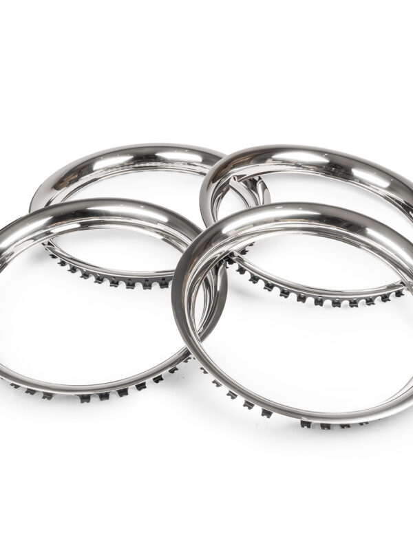 15" Polished Stainless Steel Beauty Ring Trim, Set of 4