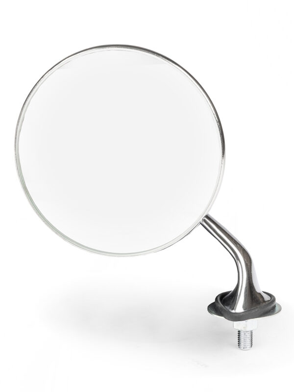 4" Round MG Style Stainless Steel Exterior Door Mirror, Left