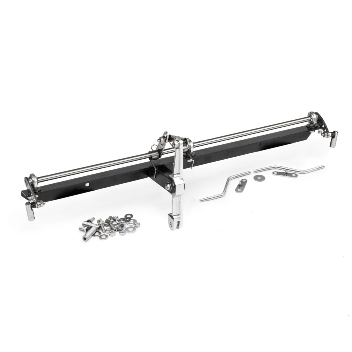 IDA Tall Manifold - Gene Berg Black Fan Shroud Mounted Carburettor Throttle Linkage