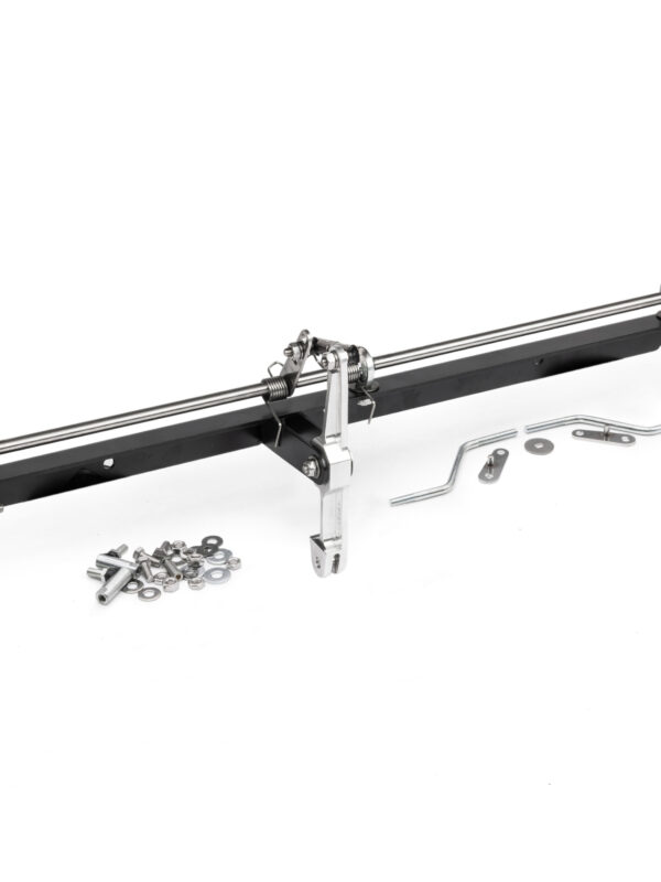 IDA Tall Manifold - Gene Berg Black Fan Shroud Mounted Carburettor Throttle Linkage