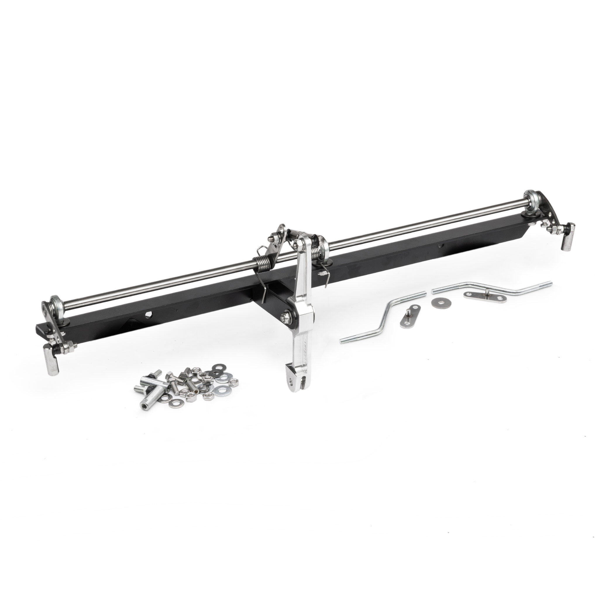 IDA Tall Manifold - Gene Berg Black Fan Shroud Mounted Carburettor Throttle Linkage