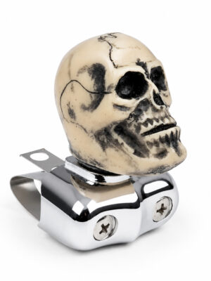 Mooneyes White Brody Skull Steering Wheel Spinner
